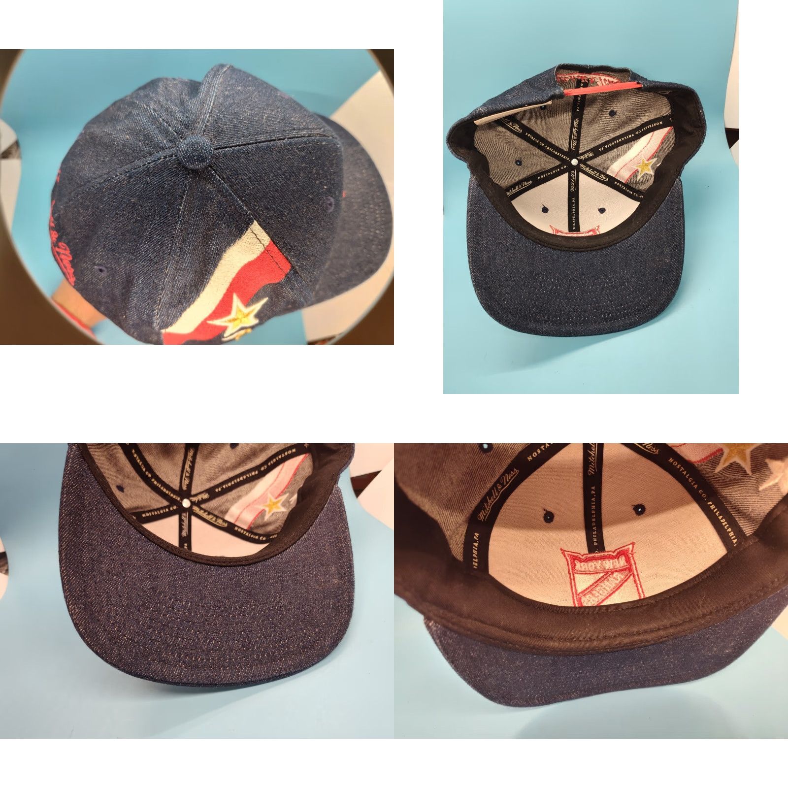 Mitchell & Ness Mitchell & Ness New York Rangers Snapback Hat Blue Stars & Stripes Adjustable Mens One Size Size ONE SIZE - 8 Thumbnail