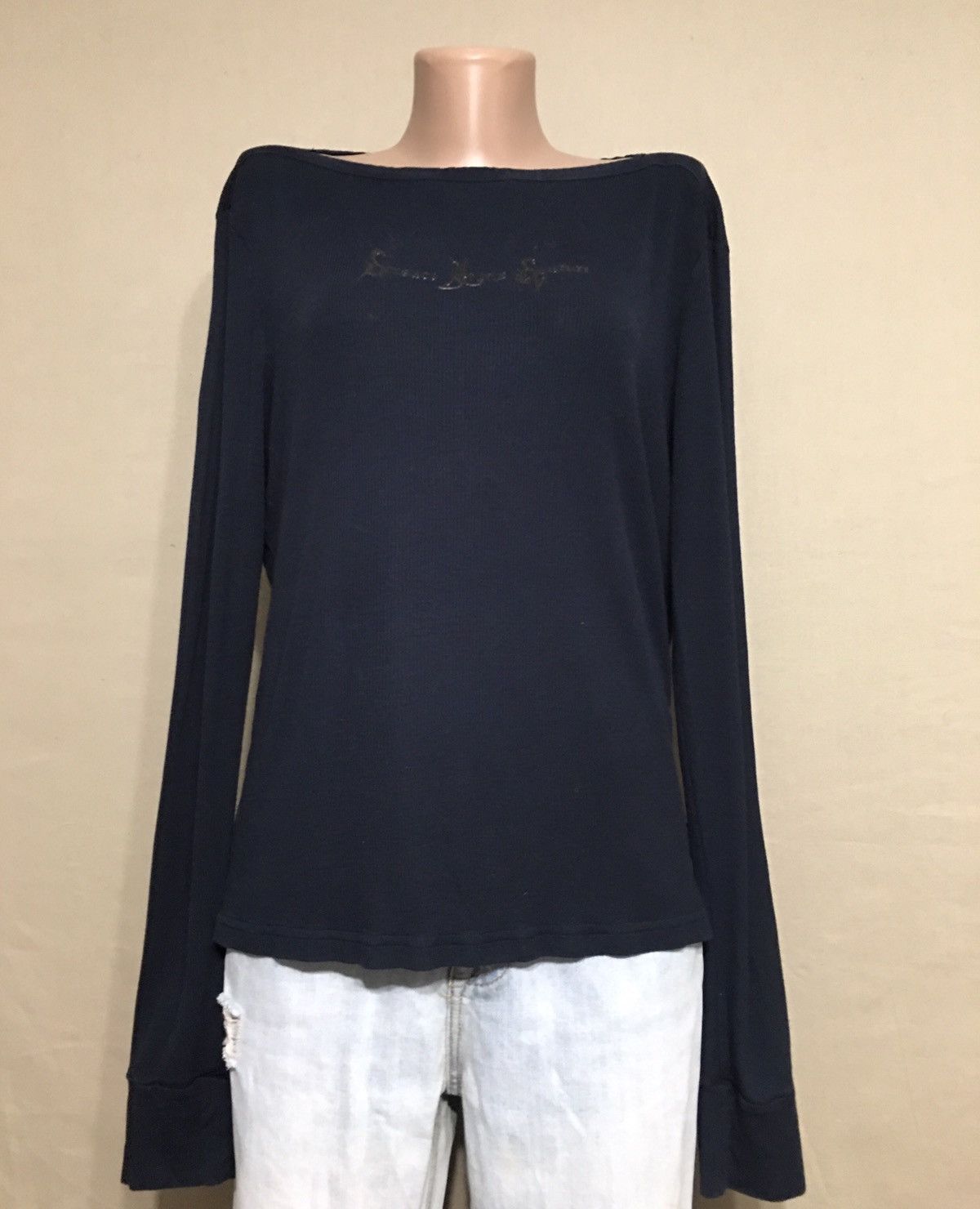 Versace × Versace Jeans Couture Versace Jeans Couture Navy Blue T-shirt Long Sleeve Size M Size M / US 6-8 / IT 42-44 - 1 Thumbnail
