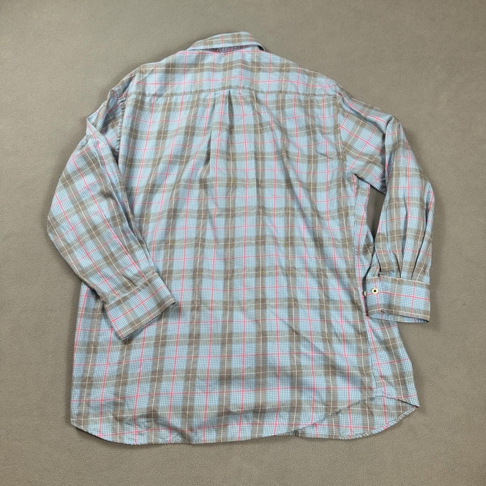 Peter Millar Peter Millar Mens Button Down Shirt XL Plaid Long Sleeve Size US XL / EU 56 / 4 - 2 Thumbnail
