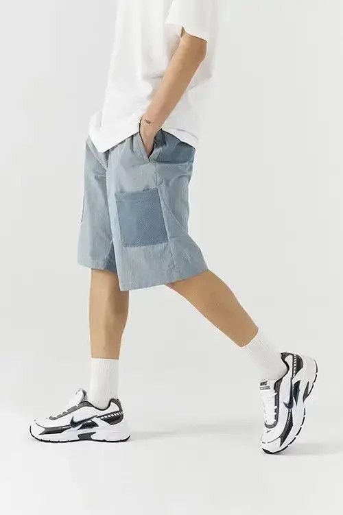 Japanese Brand 21SS Indigo Union Japan Blue Grey Outdoor Pockets Shorts Size US 30 / EU 46 - 1 Thumbnail