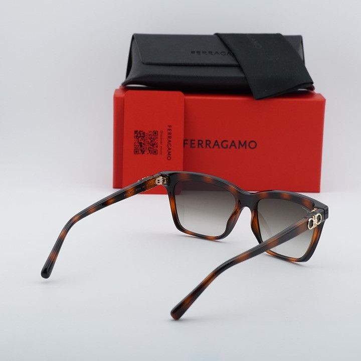 Salvatore Ferragamo Salvatore Ferragamo SF1027S 214 Sunglasses Havana Square Size ONE SIZE - 11 Thumbnail
