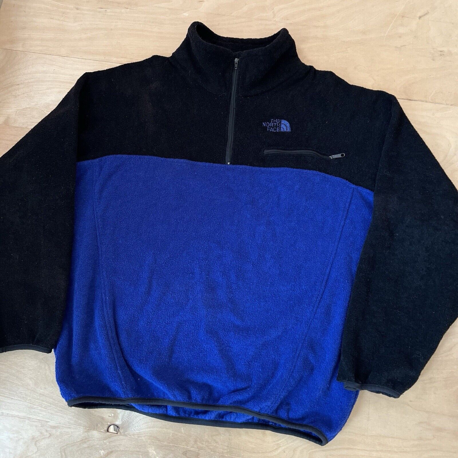 The North Face × Vintage Vintage North Face Jacket Blue Black 90s 1/4 Zip Lightweight Size US M / EU 48-50 / 2 - 10 Thumbnail