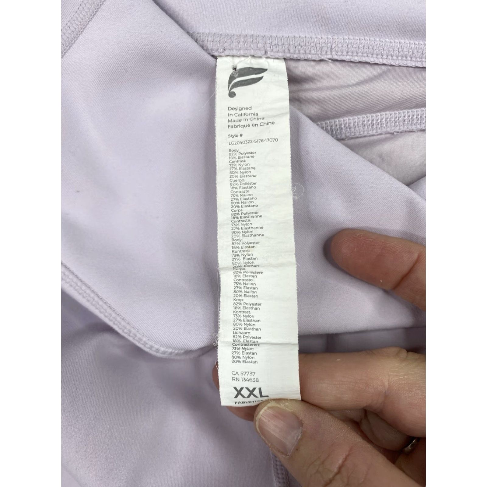 Fabletics Fabletics Leggings PureLuxe Womens XXL Purple High Waisted Crop Pockets Athletic Shirt Hat Size 40" / US 18 - 7 Thumbnail