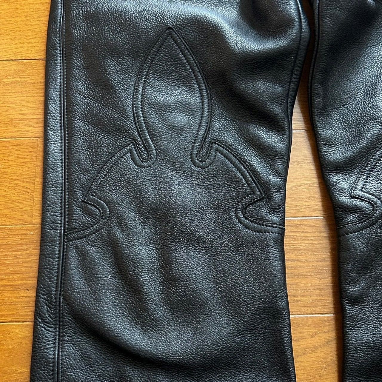 Chrome Hearts Chrome Hearts Fleur Knee Leather Pants Size US 29 - 4 Thumbnail