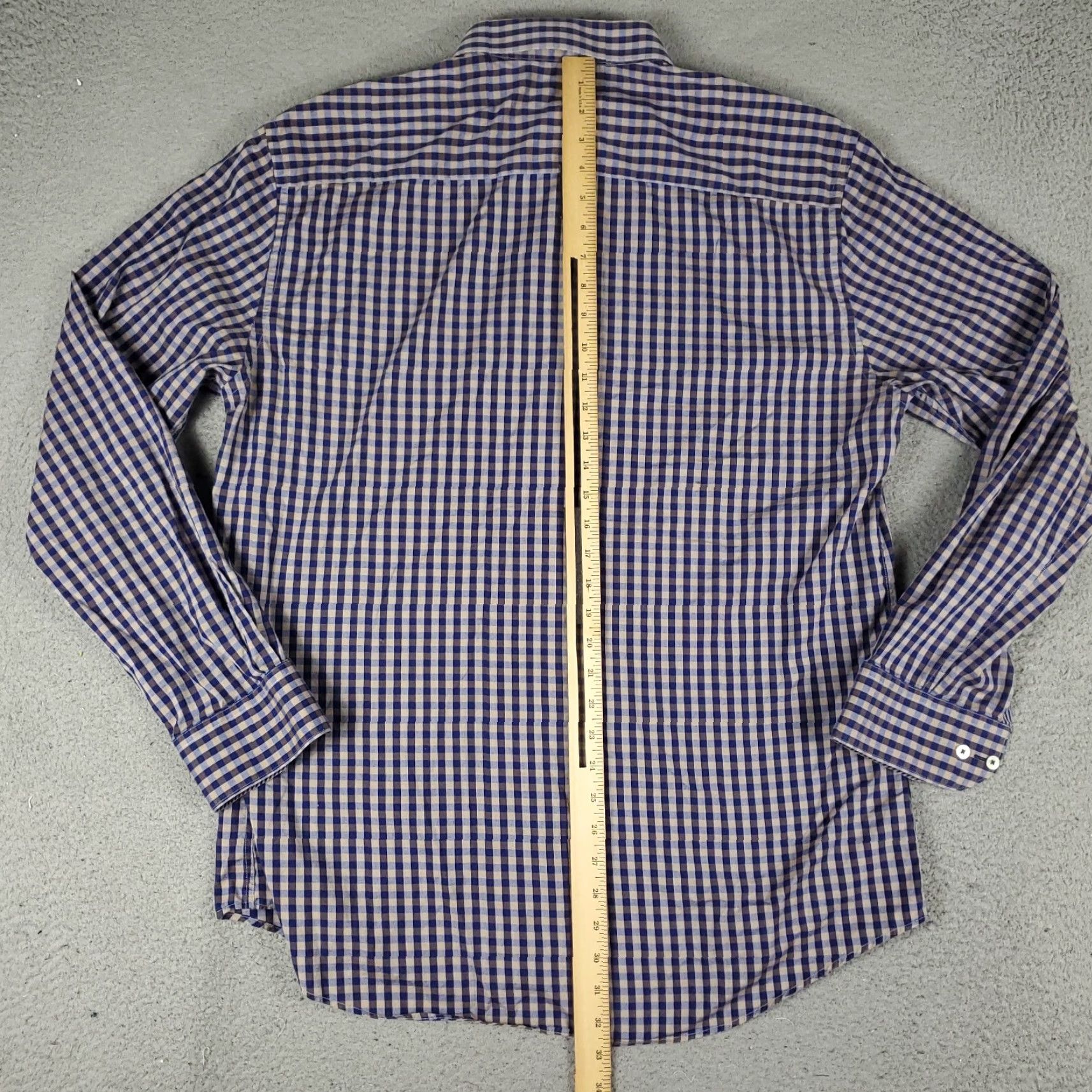 BUGATCHI Bugatchi Uomo Shirt Blue Check Button-Up Long Sleeve 2XL Mens Size US XXL / EU 58 / 5 - 2 Thumbnail