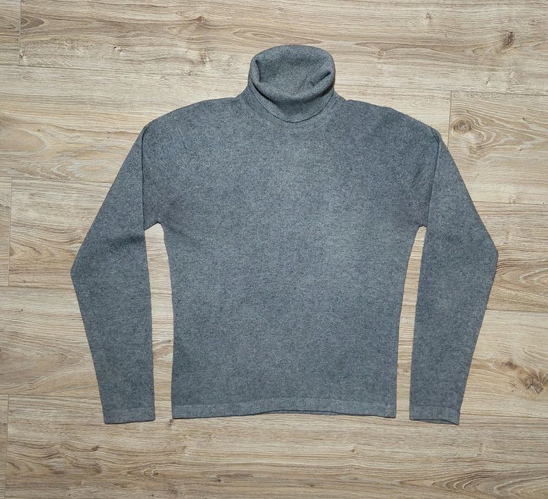 100% cashmere sweater turtleneck jumper gray luxury soft