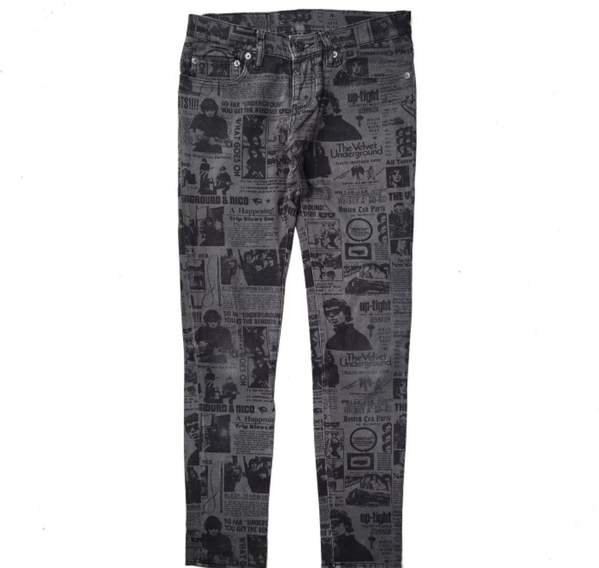 Hysteric Glamour Hysteric Glamour x Velvet Underground Newpaper printed pants Size 29" - 2 Thumbnail