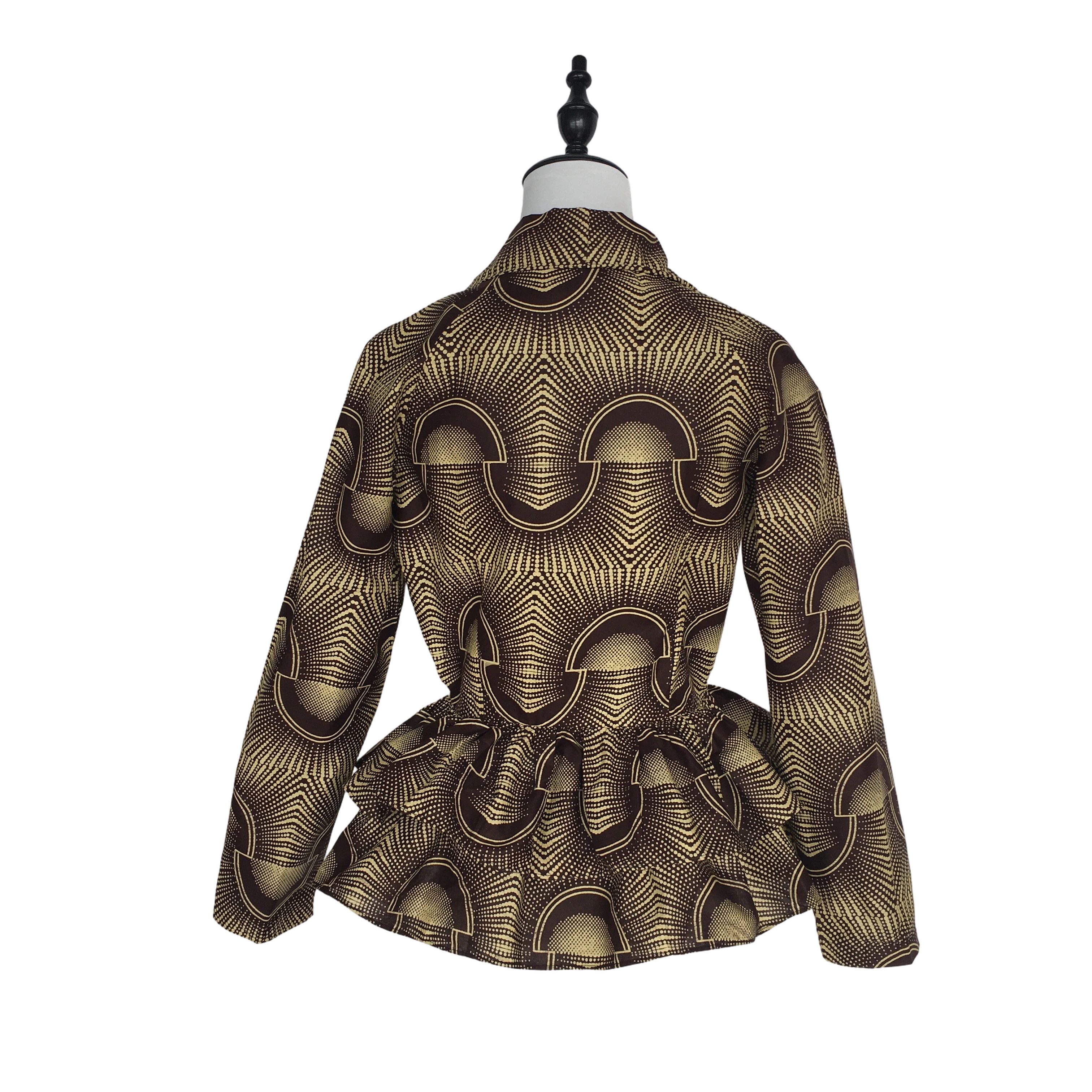 Other African Wax Print Women Jacket Turn-down Collar Tops Size XL / US 12-14 / IT 48-50 - 2 Thumbnail