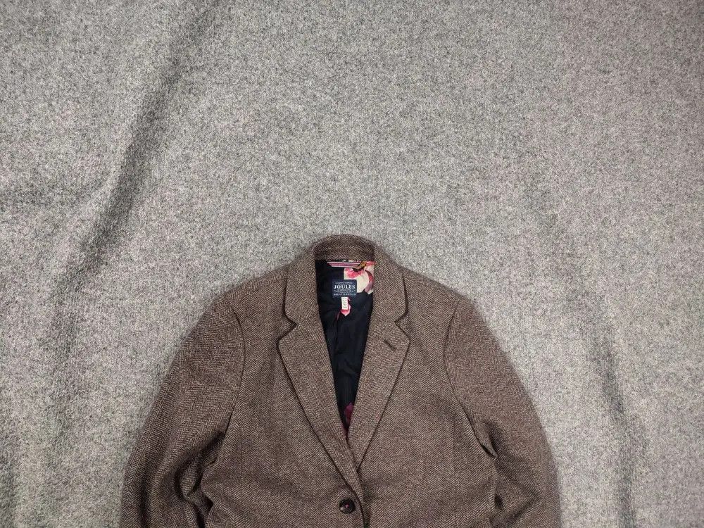 Harris Tweed Joules Agatha Ladies Tweed Brown Blazer Herringbone Jacket Size M / US 6-8 / IT 42-44 - 1 Thumbnail