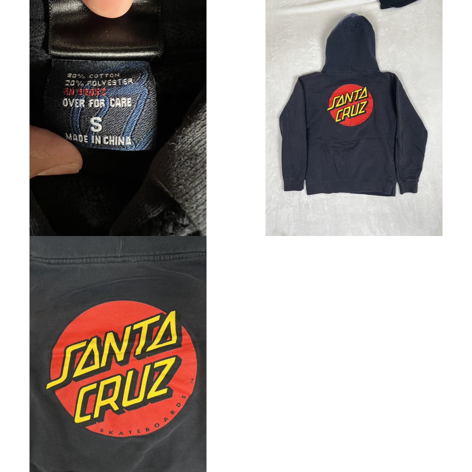 Vintage VINTAGE Santa Cruz Hoodie Sweatshirt Mens S Blue OG Logo Y2K Double Sided Size US S / EU 44-46 / 1 - 8 Thumbnail