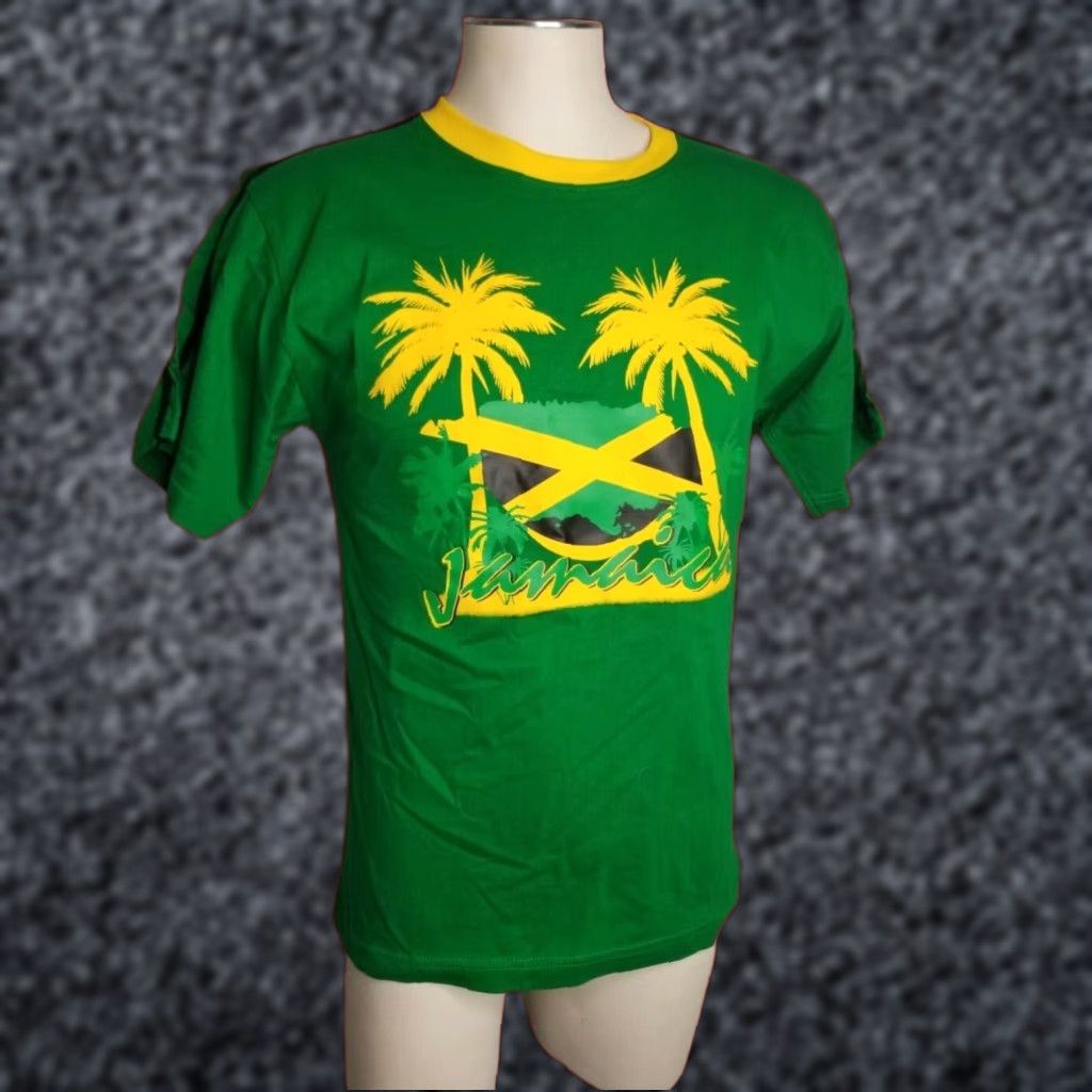 Vintage VINTAGE Island Tees Jamaica Shirt Men T-Shirt Short Sleeve S Green Black Yellow Cotton Logo Pattern 90s Theme Mens Size US S / EU 44-46 / 1 - 1 Thumbnail