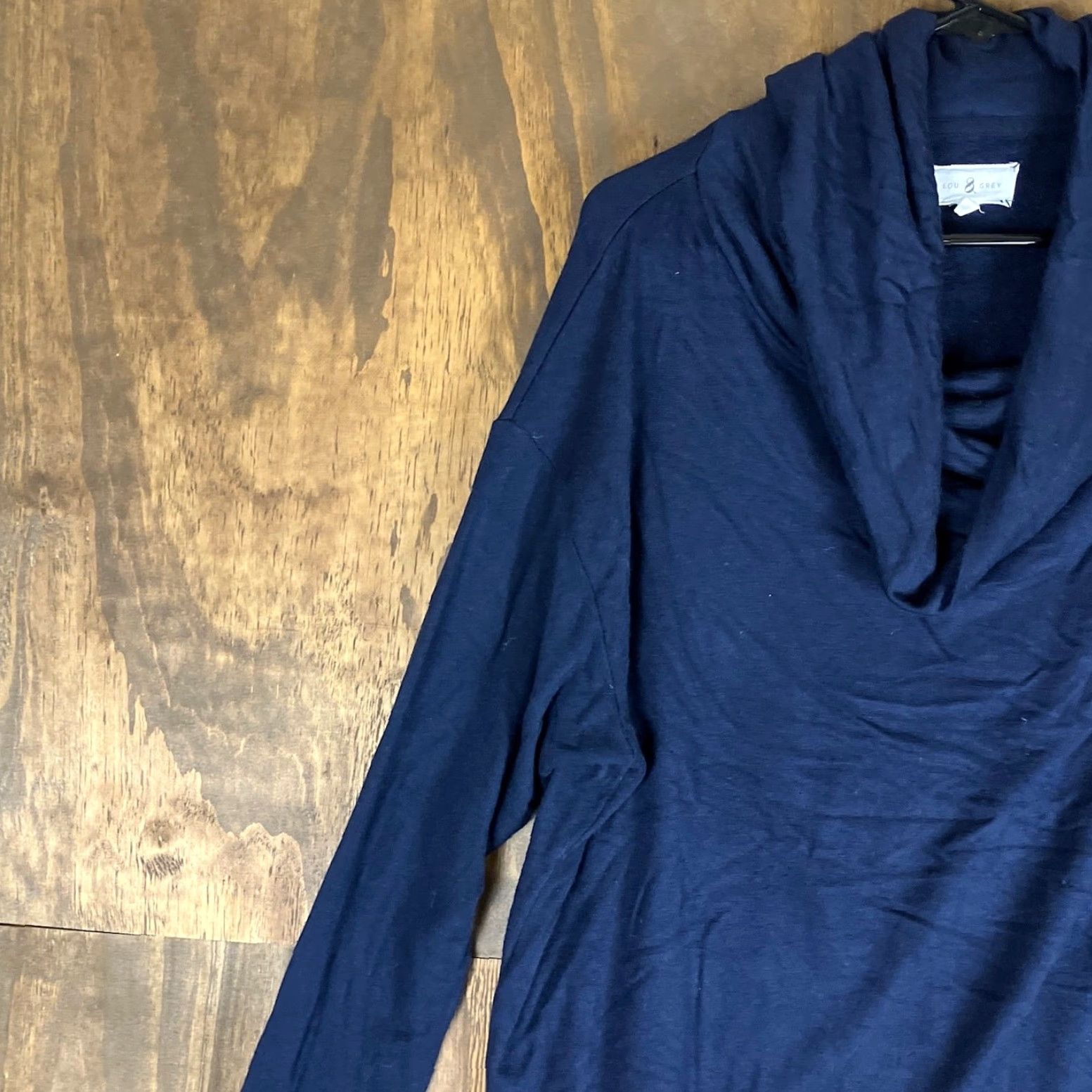 Lou & Grey Lou & Grey Womens Sweater Navy Blue Cowl Neck Long Sleeve XSmall Stretch Casual, Fall, Winter, Regular Fit, Pullover, Solid, Knit Size XS / US 0-2 / IT 36-38 - 4 Thumbnail