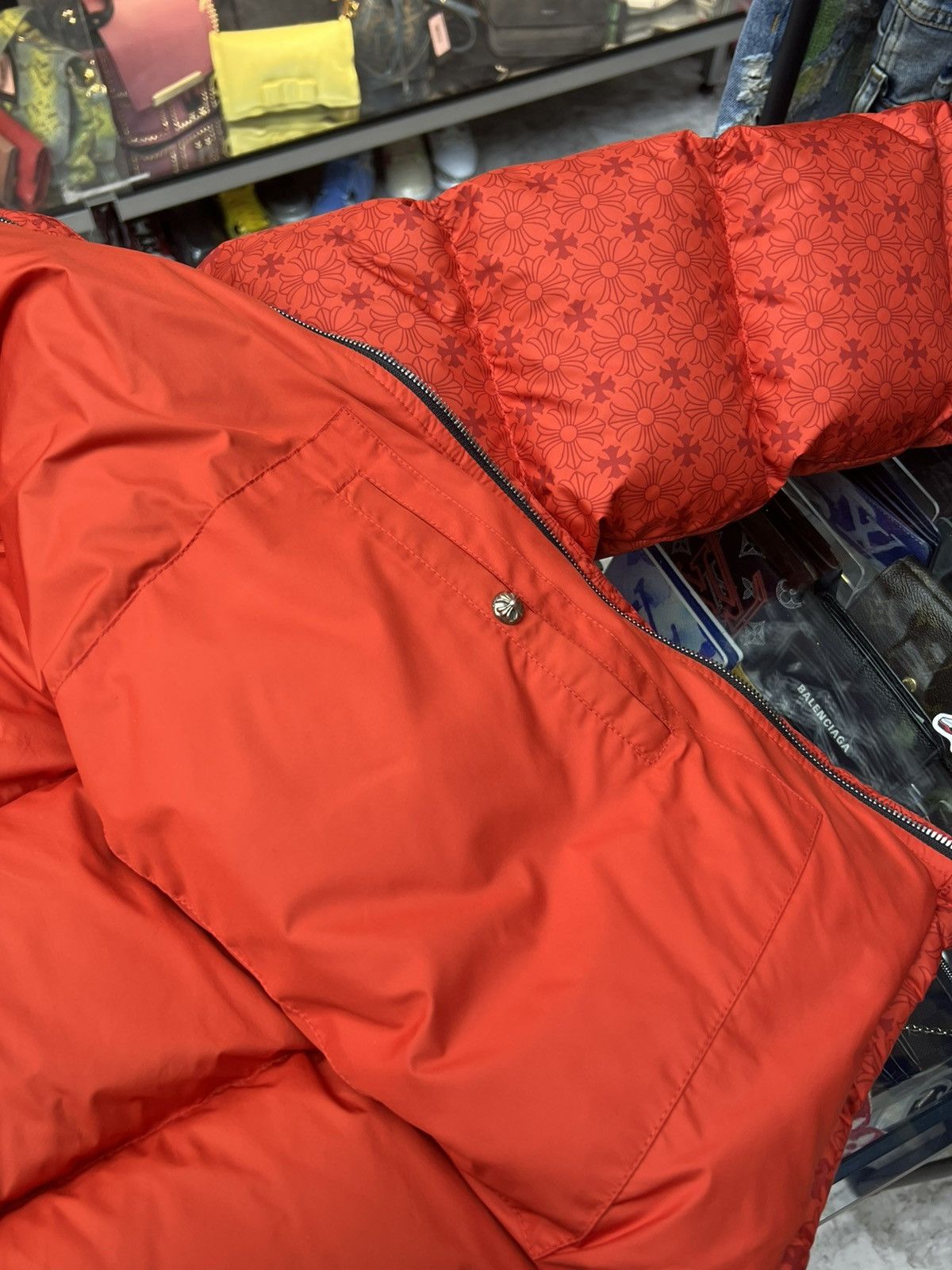 Chrome Hearts Chrome Hearts Red Monogram Cross Pattern Puffer Down Jacket Size US XL / EU 56 / 4 - 18 Thumbnail