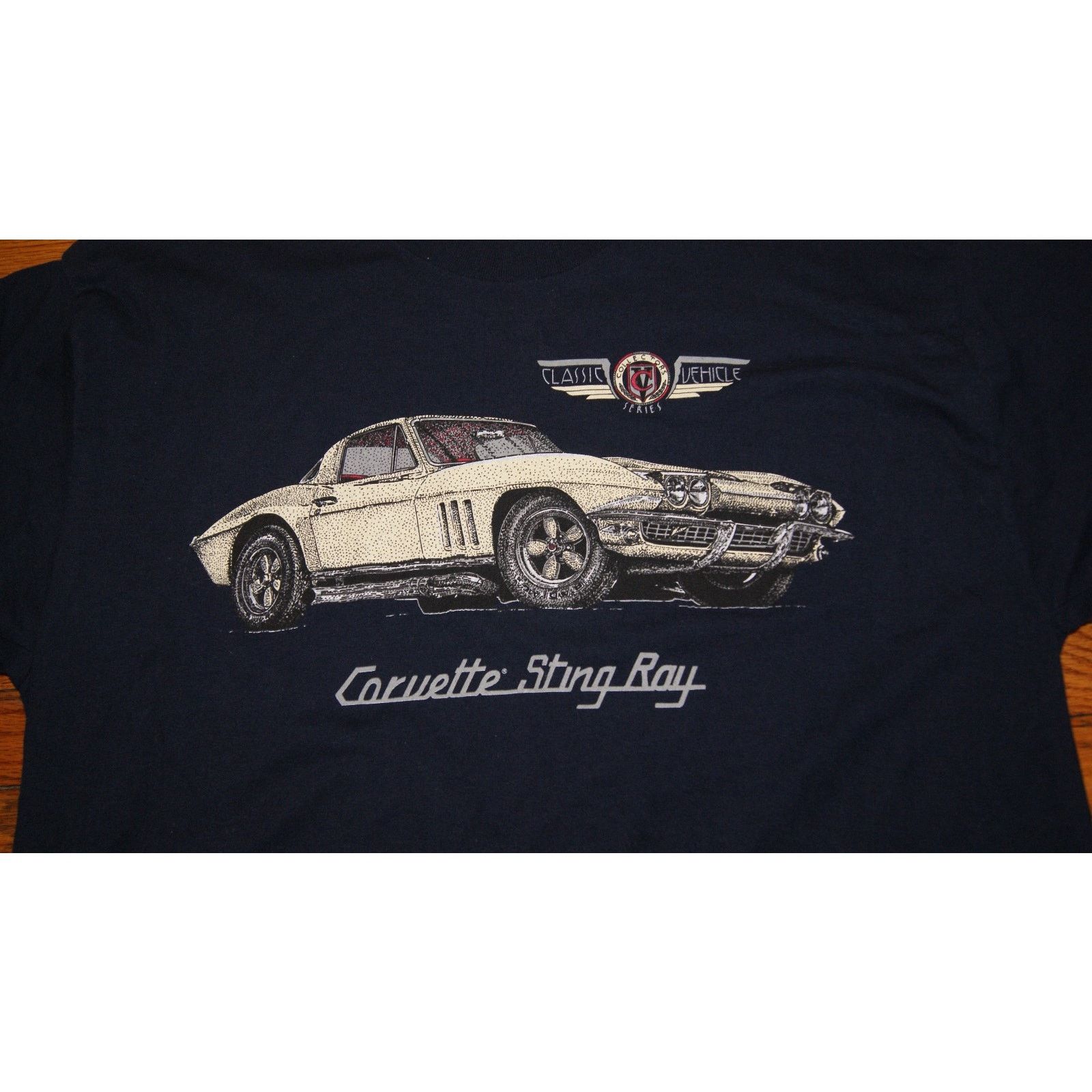 Vintage VTG Corvette Sting Ray Classic Cars Mens XL Blue T-Shirt USA Size US XL / EU 56 / 4 - 3 Thumbnail