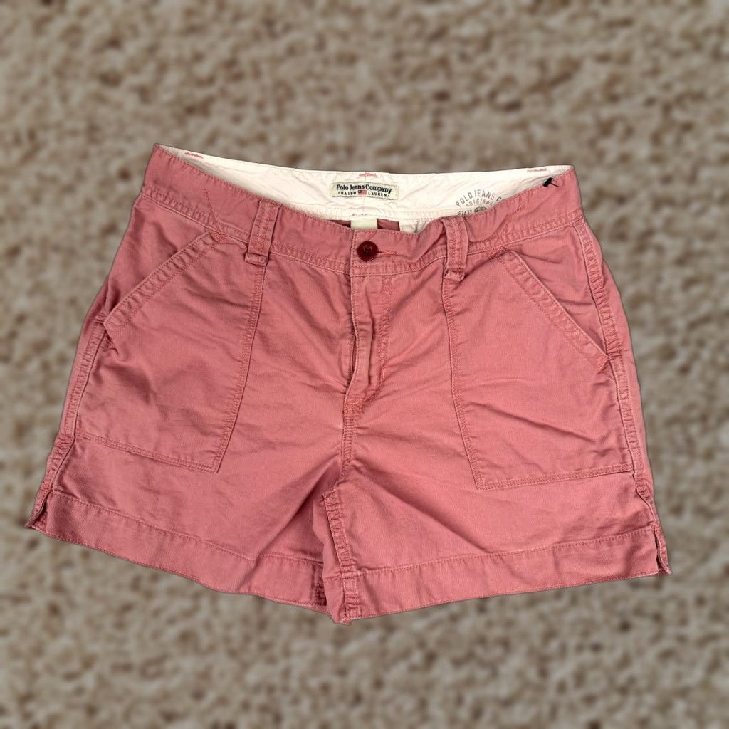 Polo Ralph Lauren Polo Jeans Company Shorts Womens 8 Pink Chino Flat Front Summer 28x5 Tailored Casual Womens Size 30" / US 8 / IT 44 - 1 Thumbnail