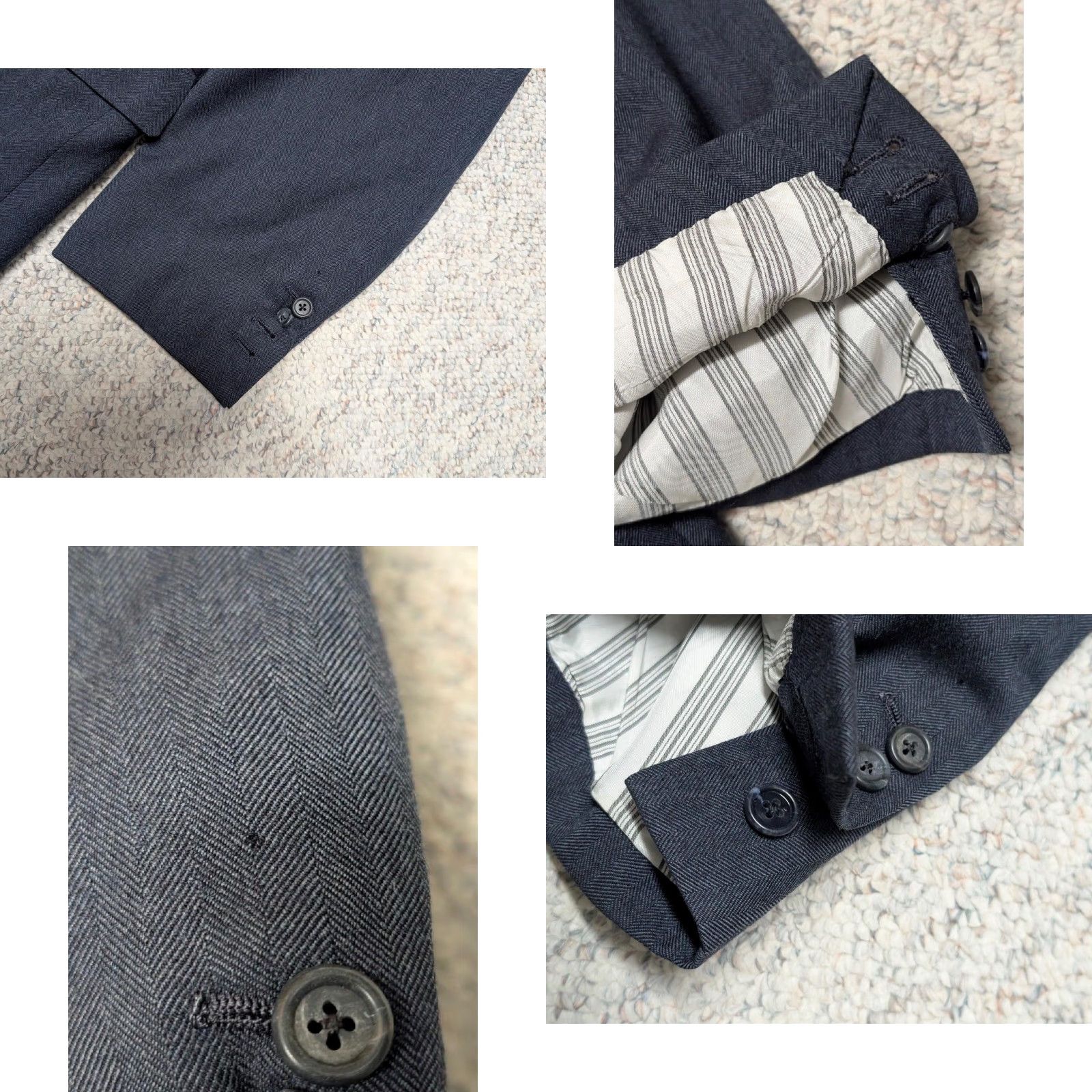 Brooks Brothers VINTAGE Brooks Brothers blazer 46L Blue Wool Tweed Herringbone Tailored 3-Button Notch Single-Breasted USA Made Mens Blazer Size 46R - 8 Thumbnail