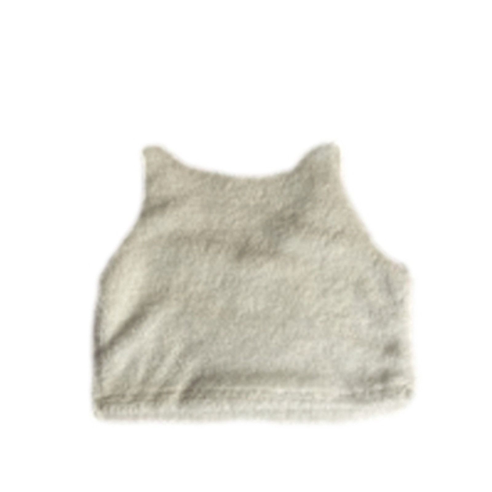 Other Fuzzy White Tank Top Crop M Soft Stretchy Knit Cozy Y2K Vibe Size M / US 6-8 / IT 42-44 - 6 Thumbnail
