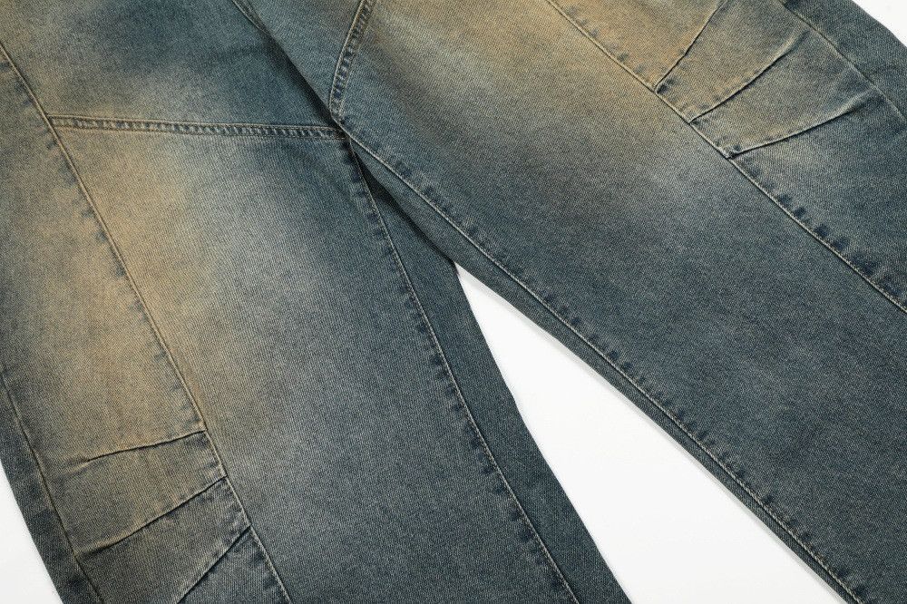 Vintage Men's washed distressed scimitar wide-leg jeans Size US 32 / EU 48 - 4 Thumbnail