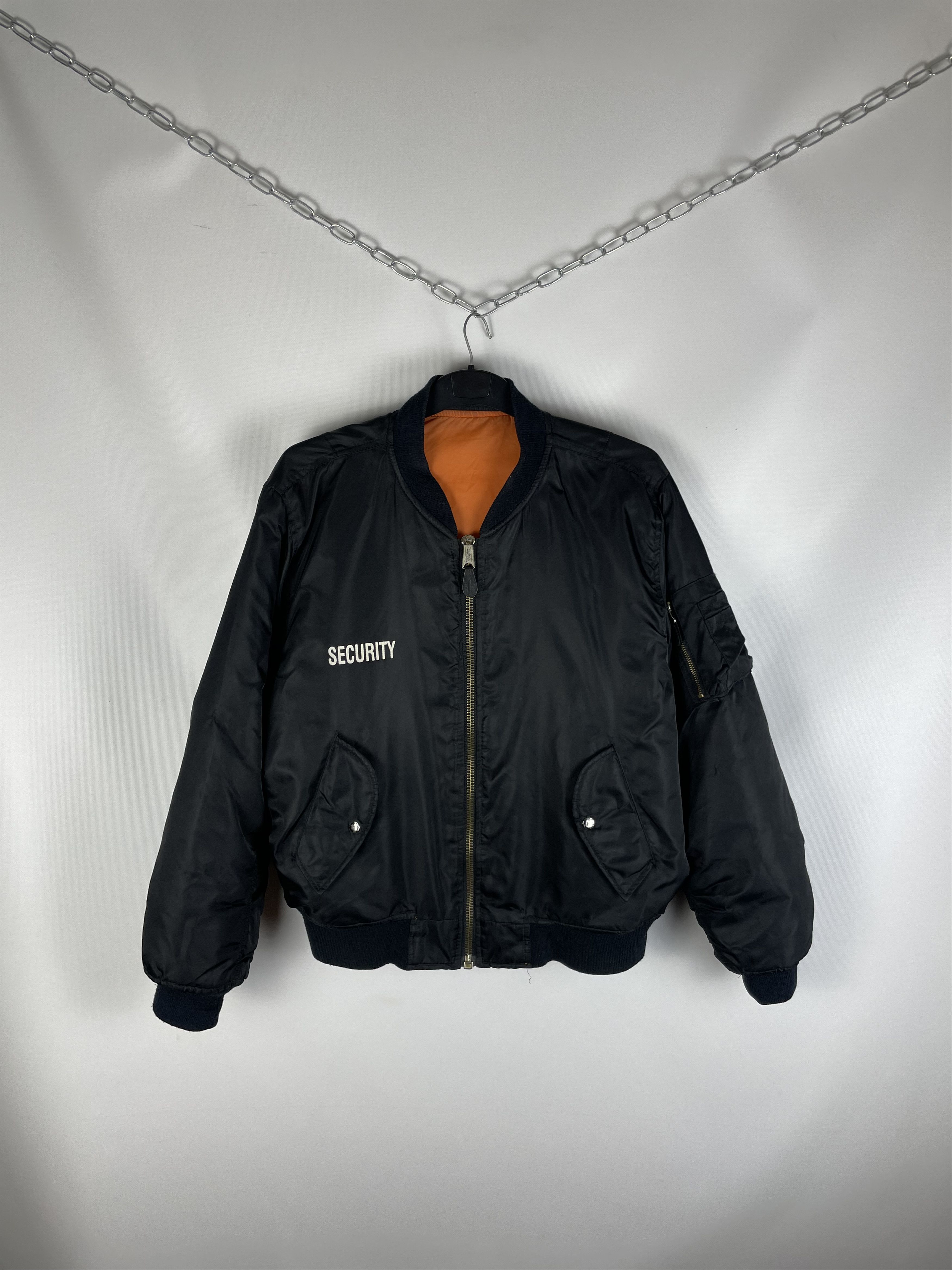 Vintage Faded Security Ma-1 Bomber Jacket Vintage Black Size US L / EU 52-54 / 3 - 1 Thumbnail