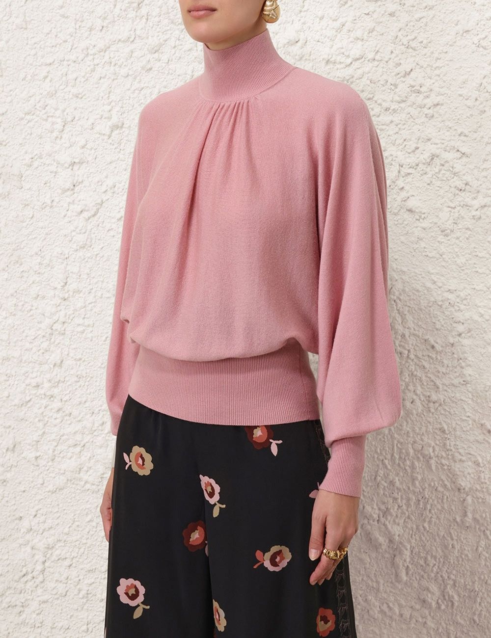 Zimmermann oc11z0825 Batwing Sweater in Dusty Pink Size L / US 10 / IT 46 - 2 Thumbnail