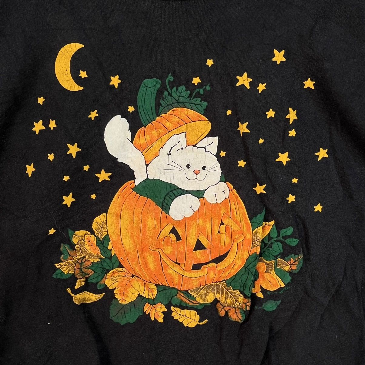 Other Vintage Black Halloween Cat With Pumpkin Design Size L Size L / US 10 / IT 46 - 4 Thumbnail