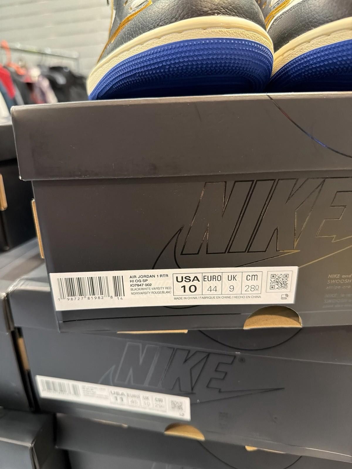 Jordan Brand Air Jordan 1 x Union x Fragment Black and Varsity Red (10) Size US 10 / EU 43 - 11 Thumbnail