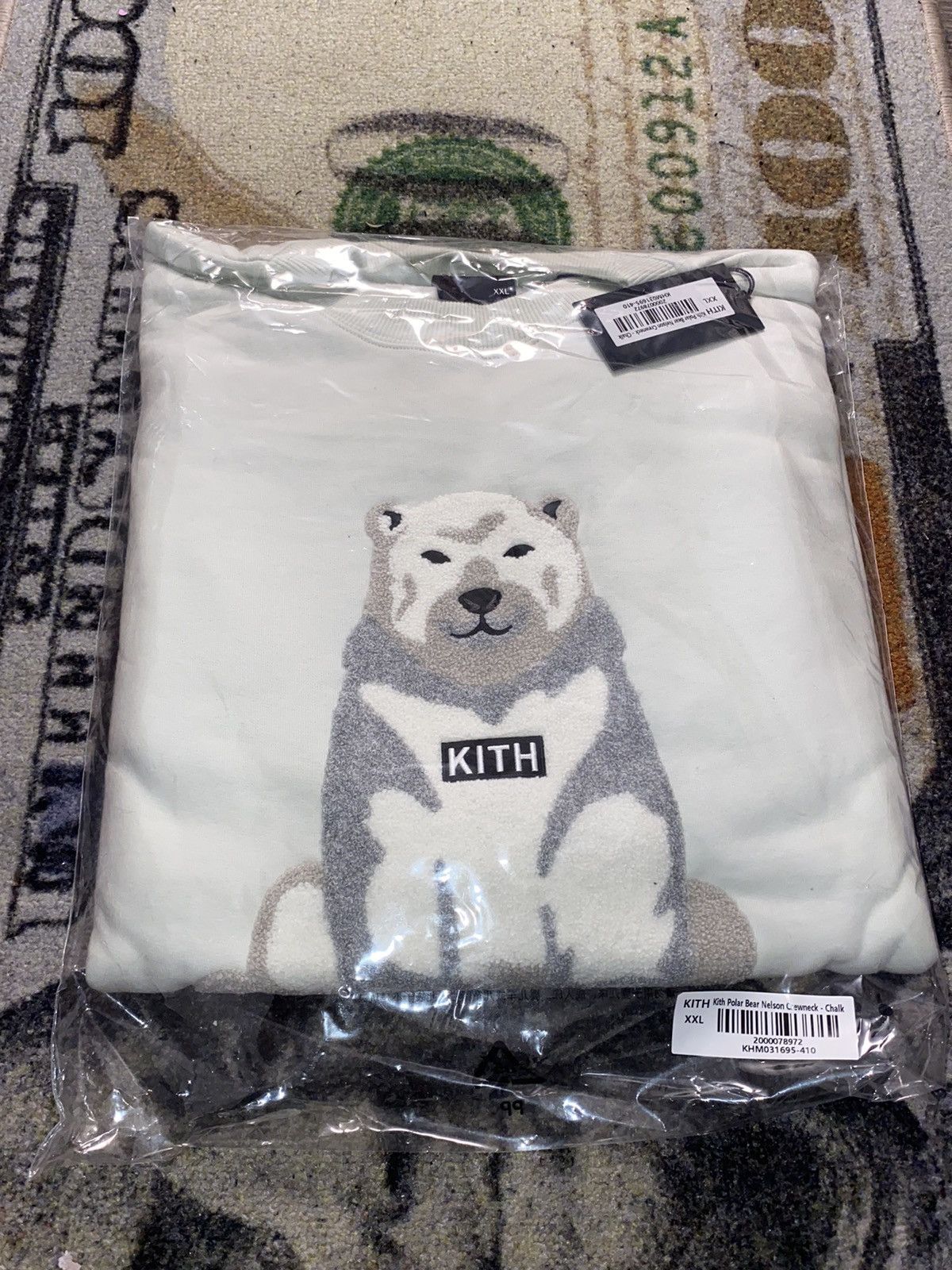 Kith Kith Kithmas Polar Bear Nelson Crewneck Chalk | Grailed