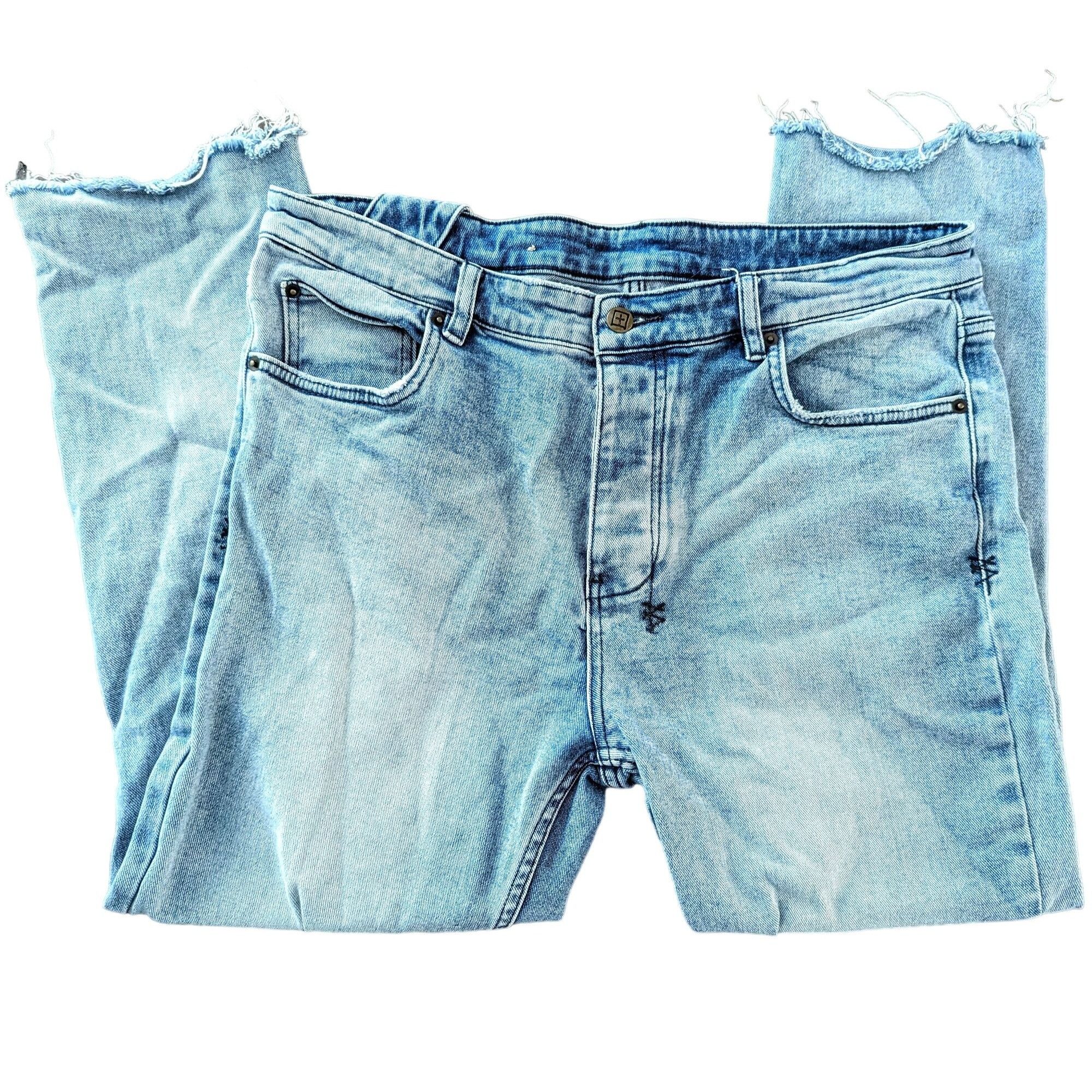 Ksubi Ksubi Men's Distressed Light Wash Jeans 36" Cotton & Elastan Size US 36 / EU 52 - 1 Thumbnail
