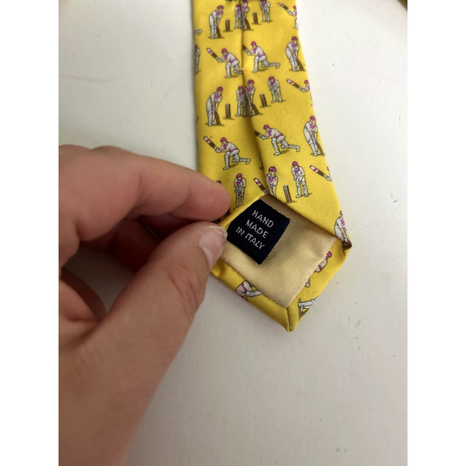 Ralph Lauren VINTAGE Ralph Lauren Silk Necktie Made Italy Yellow Cricket Men Size ONE SIZE - 7 Thumbnail