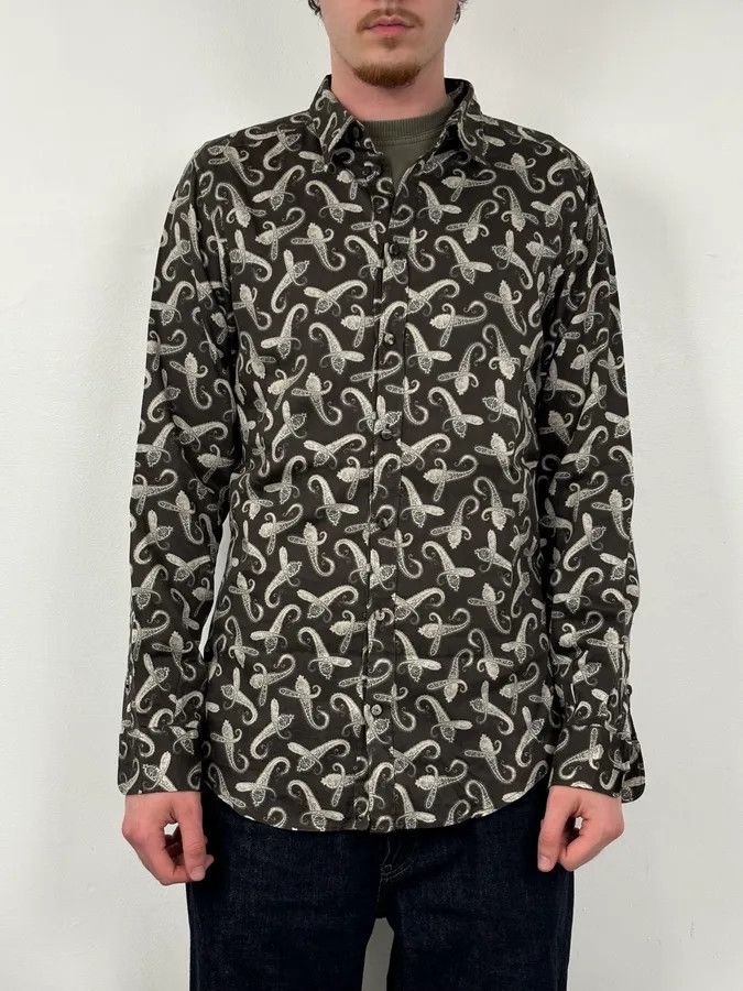 Dolce & Gabbana 2010s Dolce & Gabbana Brown Paisley Shirt Size US L / EU 52-54 / 3 - 2 Thumbnail