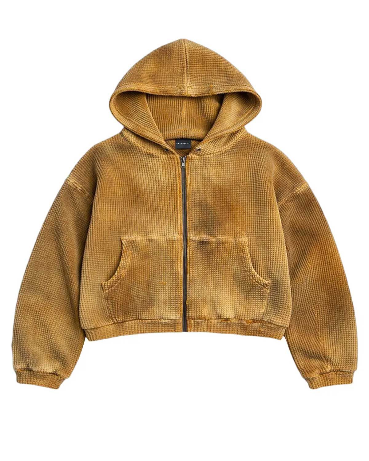 The GV Gallery GV Gallery Waffle Thermal Zip Up Hoodie Tan Size US S / EU 44-46 / 1 - 1 Thumbnail