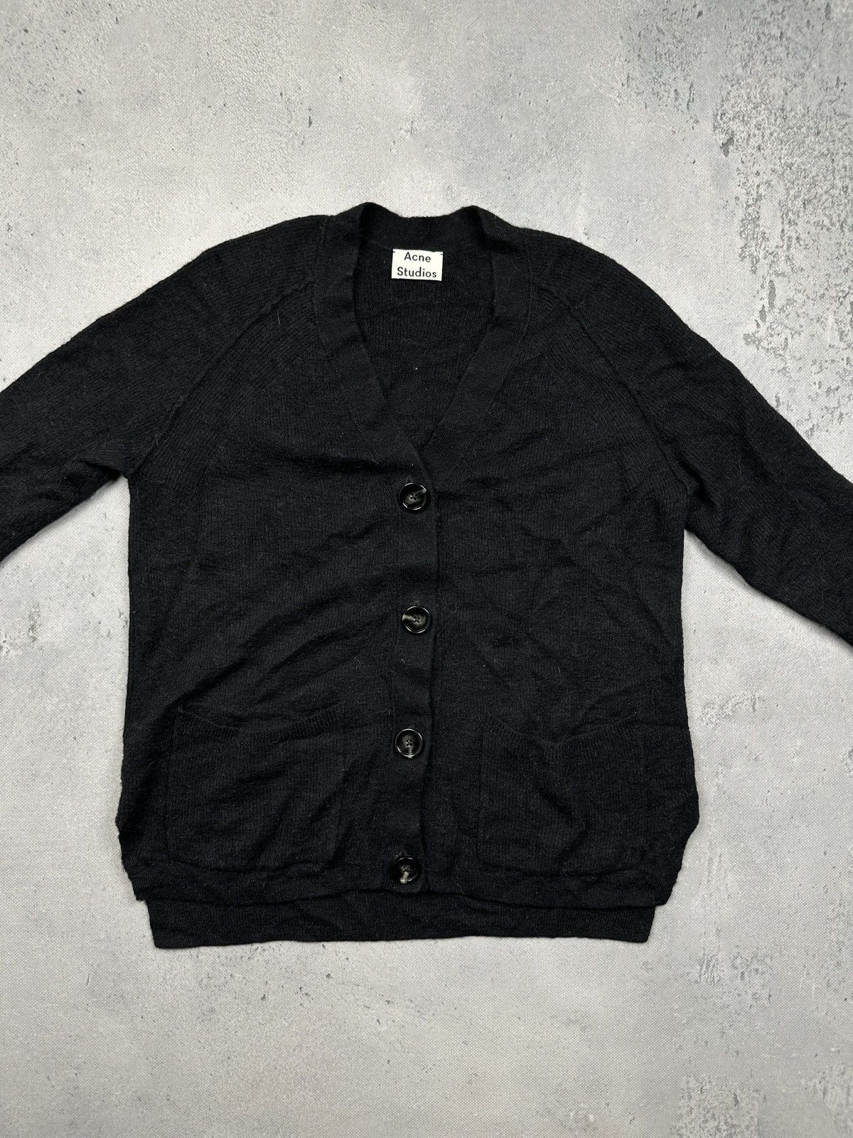 Acne Studios Acne Studios Black Alpaca Wool Cardigan Minimalist Archive Size M / US 6-8 / IT 42-44 - 7 Thumbnail