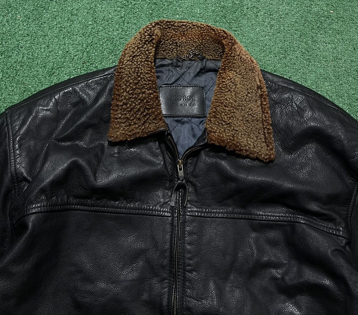 Leather × Vintage Real Leather Jacket Vintage Size US XL / EU 56 / 4 - 3 Thumbnail