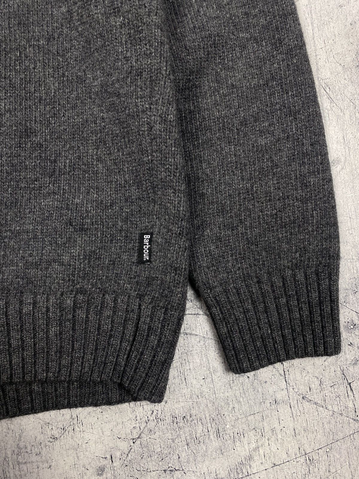 Barbour Barbour Wool Half Zip Sweater Elbow Patch Knit Grey Size M Size US M / EU 48-50 / 2 - 9 Thumbnail