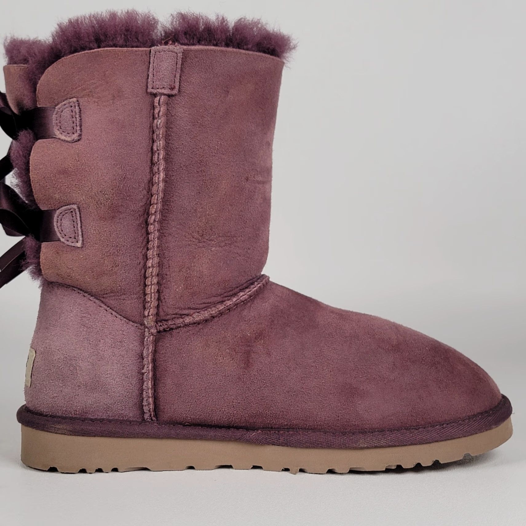 Ugg UGG Bailey Bow II Port Suede Fur Purple Boots Women’s Size 6 Bow Size US 5 / IT 35 - 5 Thumbnail