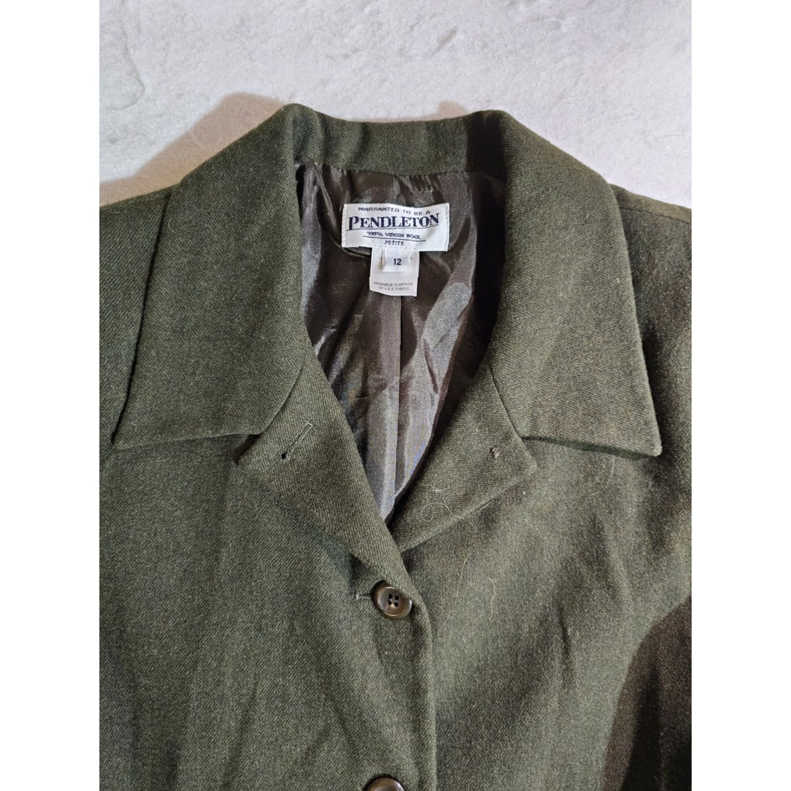 Pendleton VINTAGE Pendelton Petite 100% Wool Blazer 4-Button Front Womens Sz 12 Dark Green Blazer Petites Womens 90s Vintage Green зас Size XL / US 12-14 / IT 48-50 - 2 Thumbnail