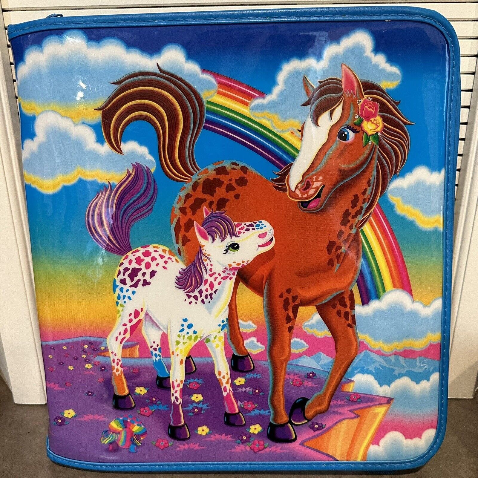 image of Lisa Jenks Lisa Frank Rainbow Chaser & Lollipop Horses 3-Ring Zipbinder, Women's