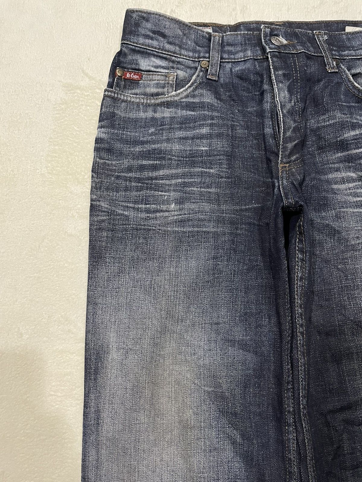 Lee Vintage Lee Cooper Straight Cut Distress Faded Dark Blue Size US 30 / EU 46 - 5 Thumbnail