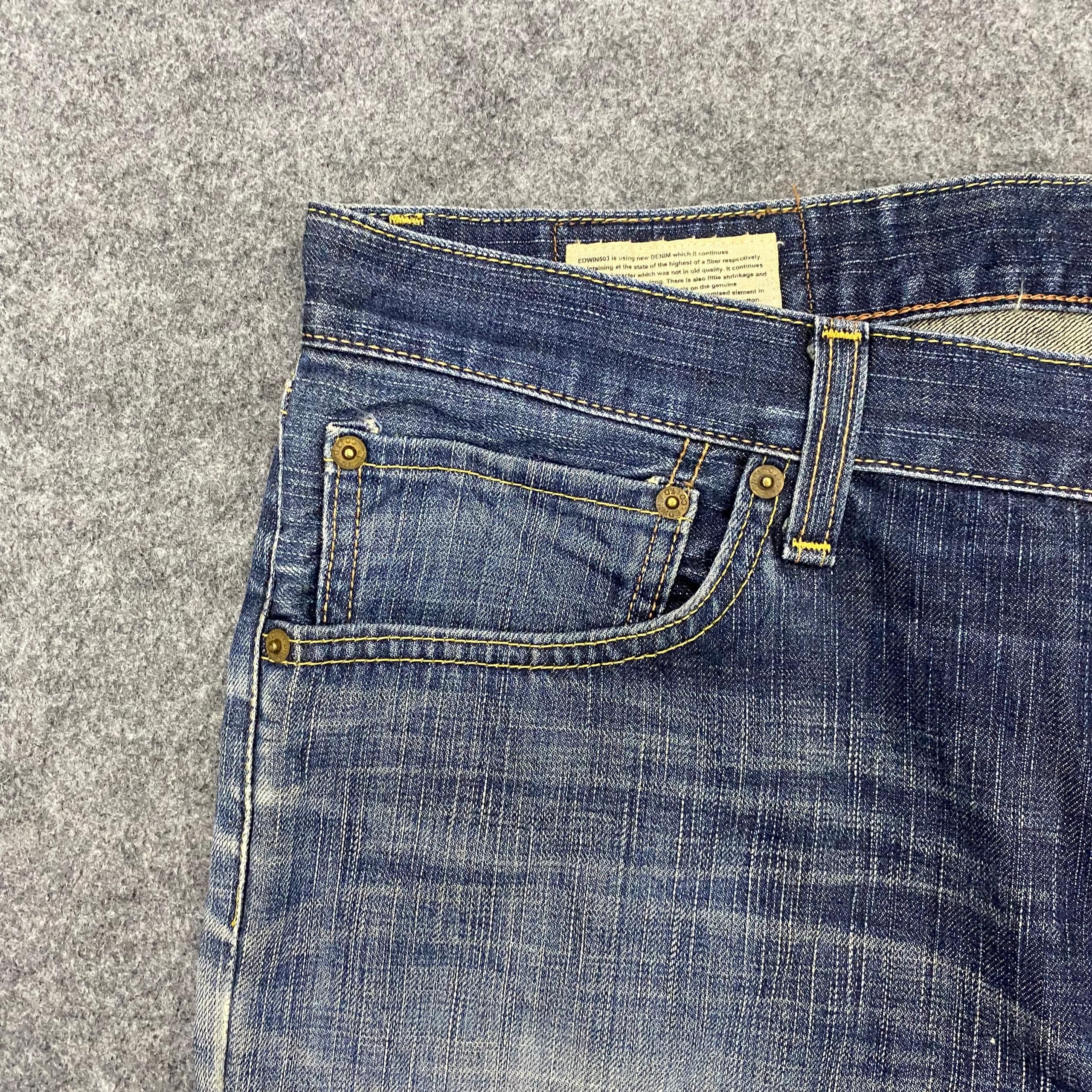Edwin 💥Best Offer💥Vintage Edwin 503 Distressed Denim Size US 37 - 10 Thumbnail