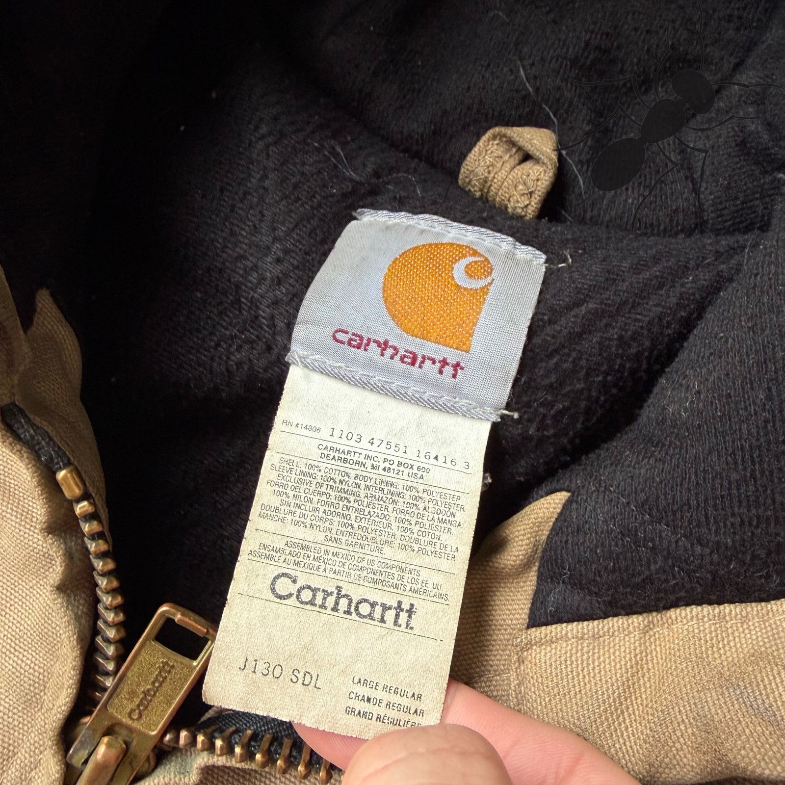 Carhartt × Vintage Carhartt J130 SDL brown hooded work wear jacket Size US L / EU 52-54 / 3 - 5 Thumbnail