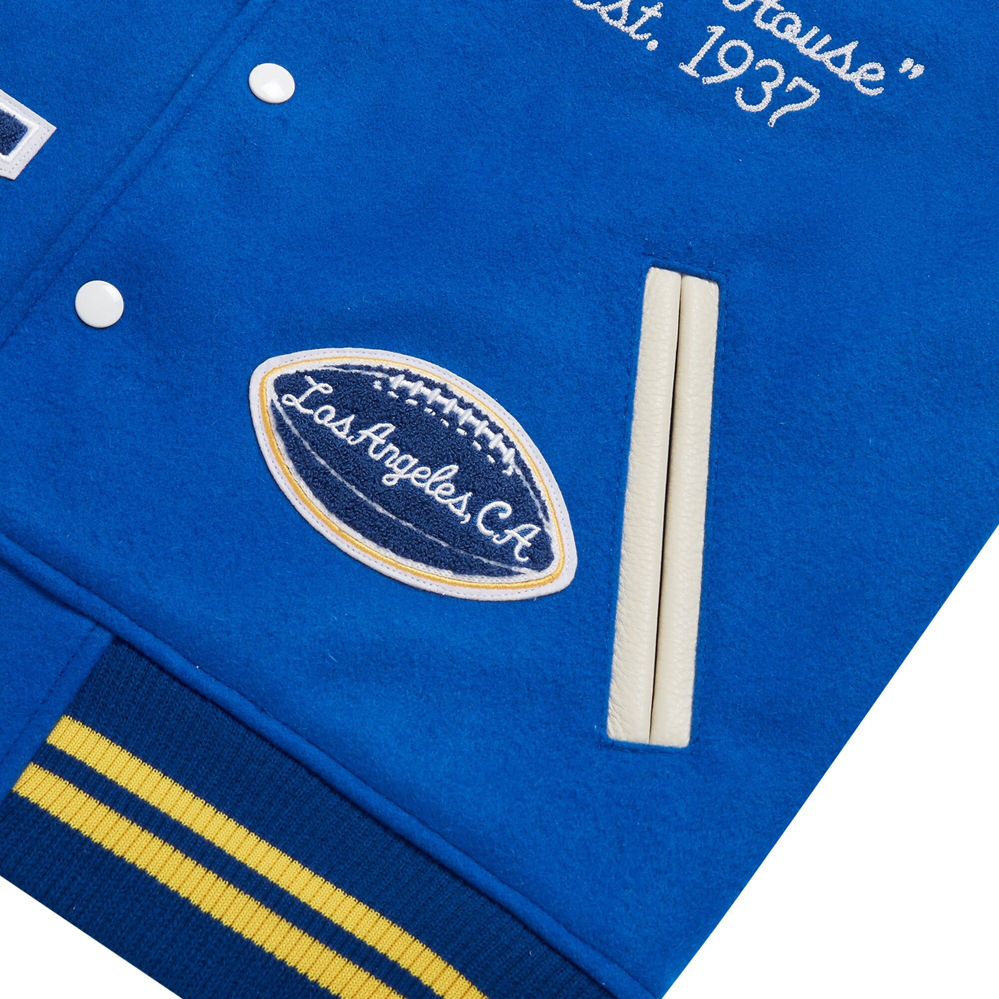 Drake × NFL × October's Very Own OVO X NFL - LA RAMS Varsity Jacket size Medium Size US M / EU 48-50 / 2 - 9 Thumbnail