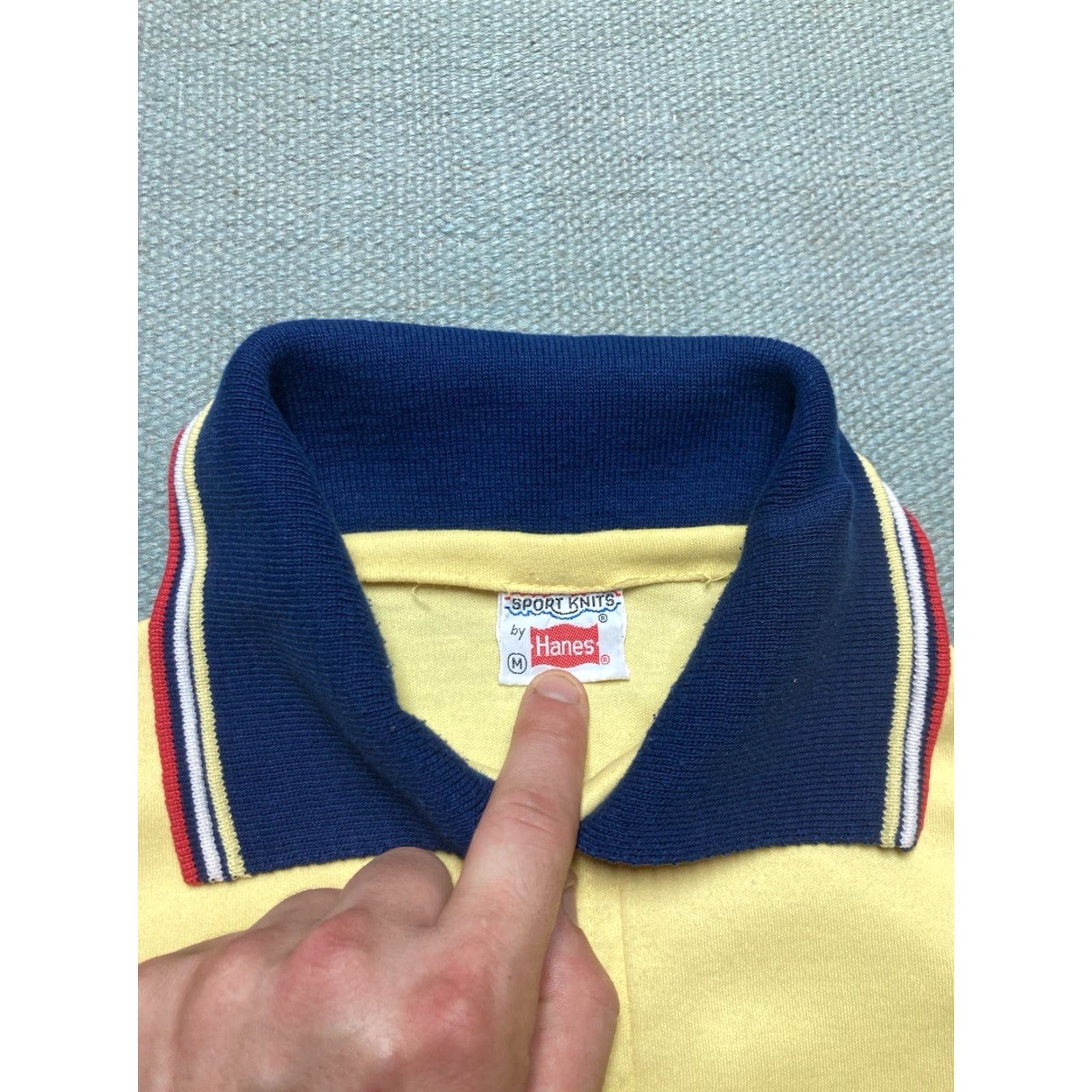 Hanes VINTAGE Hanes Polo Shirt Short Sleeve Striped Ringer Medium Size US M / EU 48-50 / 2 - 4 Thumbnail