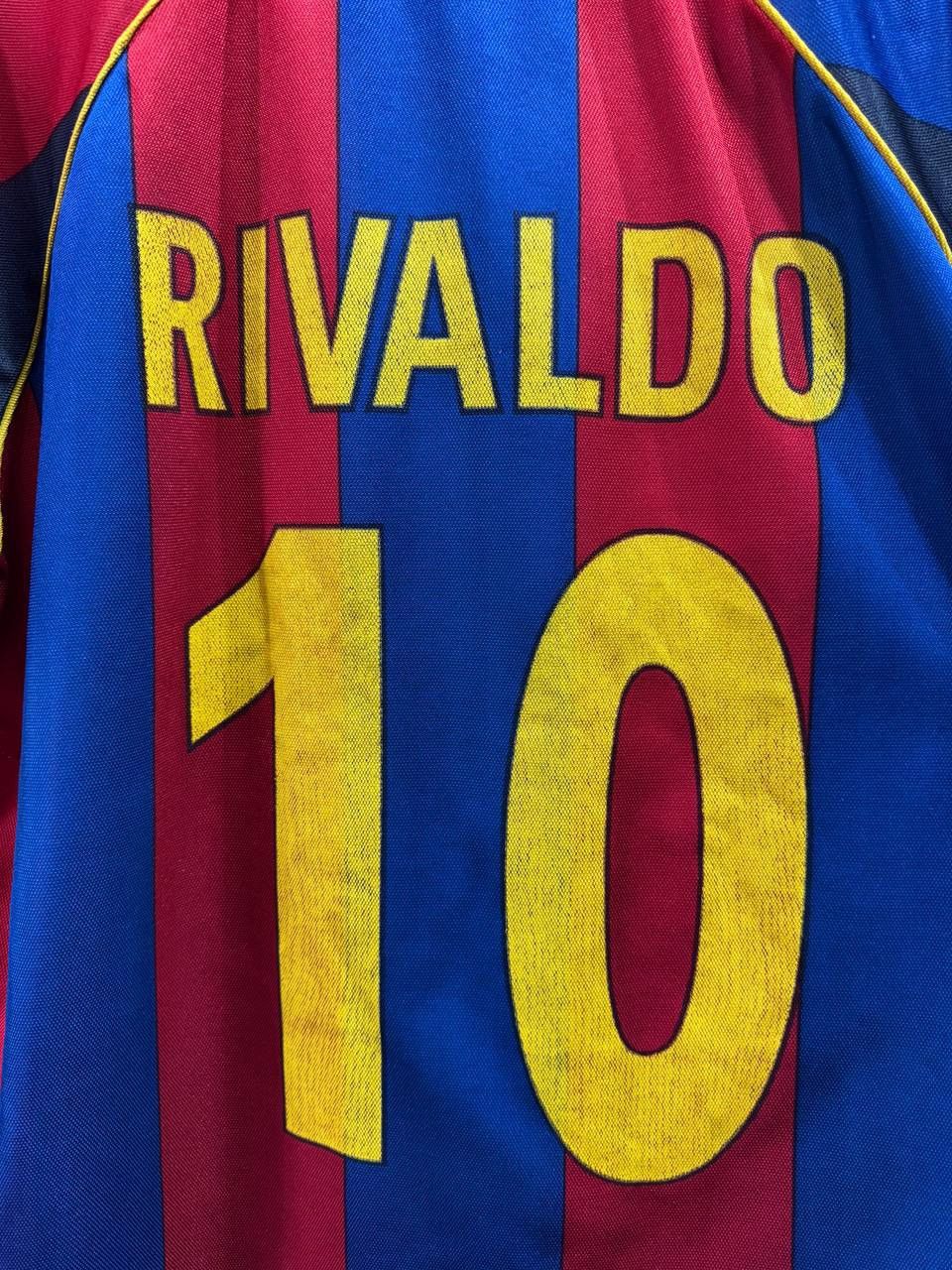 Vintage Vintage FC Barcelona #10 Rivaldo Soccer Jersey Shirt Size US L / EU 52-54 / 3 - 17 Thumbnail