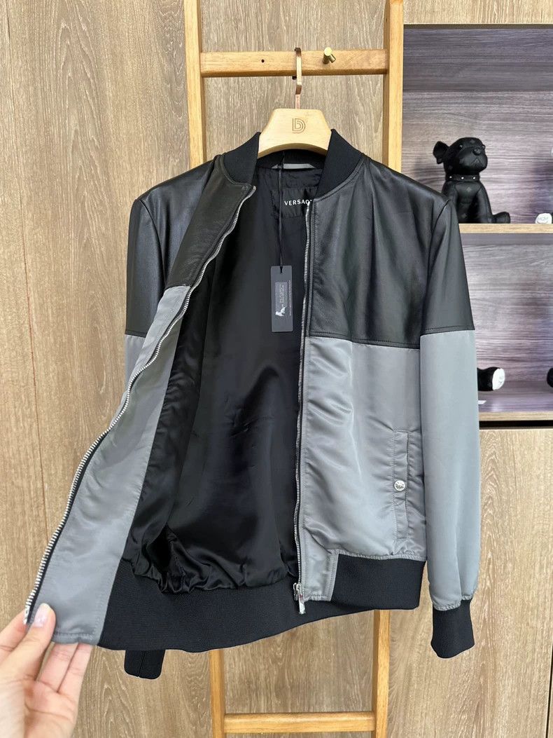 Versace Versace Men's patchwork jacket long-sleeved jacket leather Size US L / EU 52-54 / 3 - 3 Thumbnail