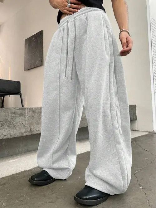 Japanese Brand × Vintage Light Grey loose fit sweatpants baggy Wide Leg Size US 36 / EU 52 - 1 Thumbnail