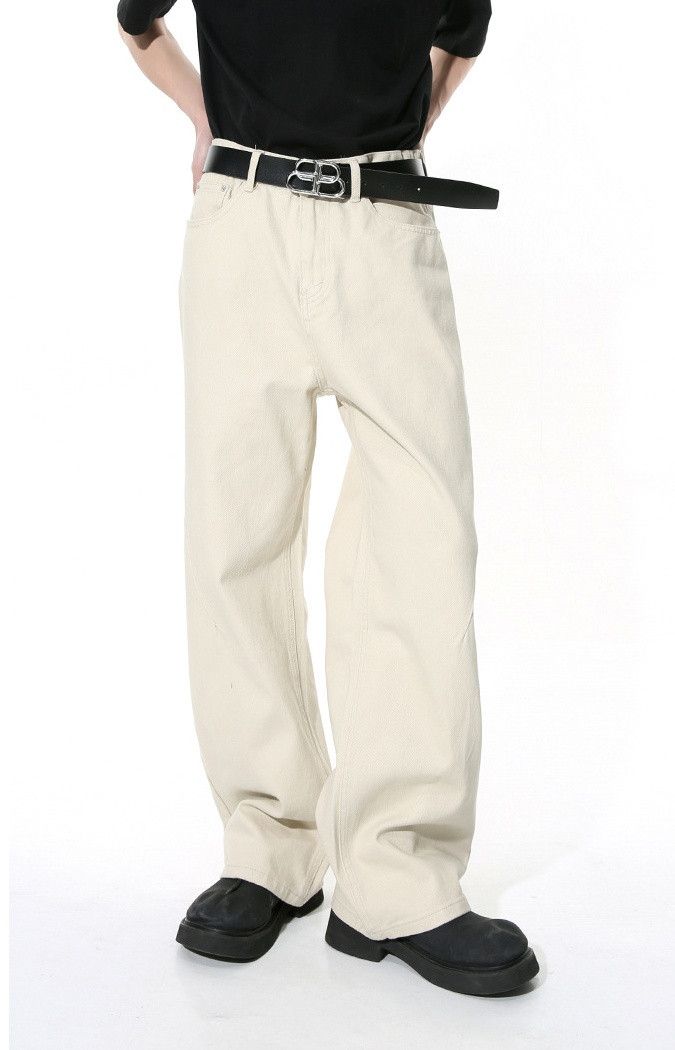 Japanese Brand × Jean Solid color simple straight loose versatile jeans Size US 32 / EU 48 - 2 Thumbnail