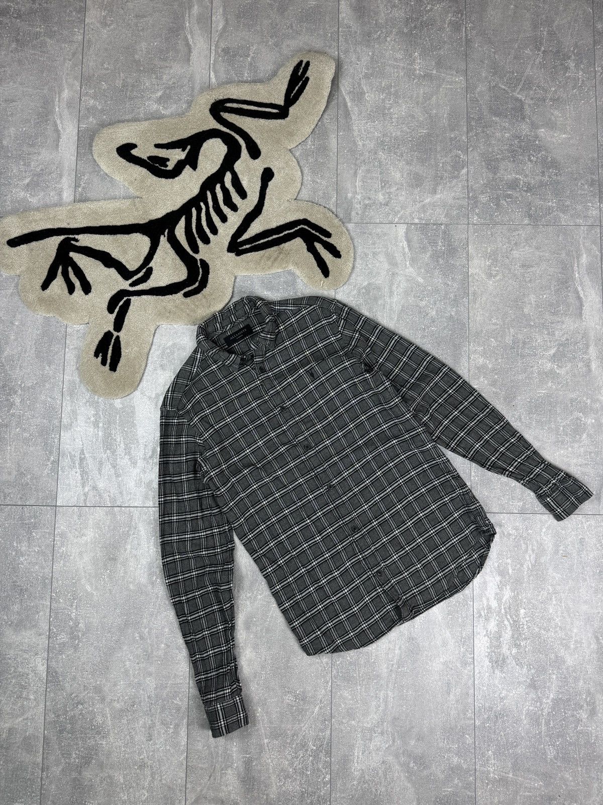 Allsaints Mens Vintage AllSaints AMOS LS SHIRT button up flannel grey Size US S / EU 44-46 / 1 - 1 Thumbnail