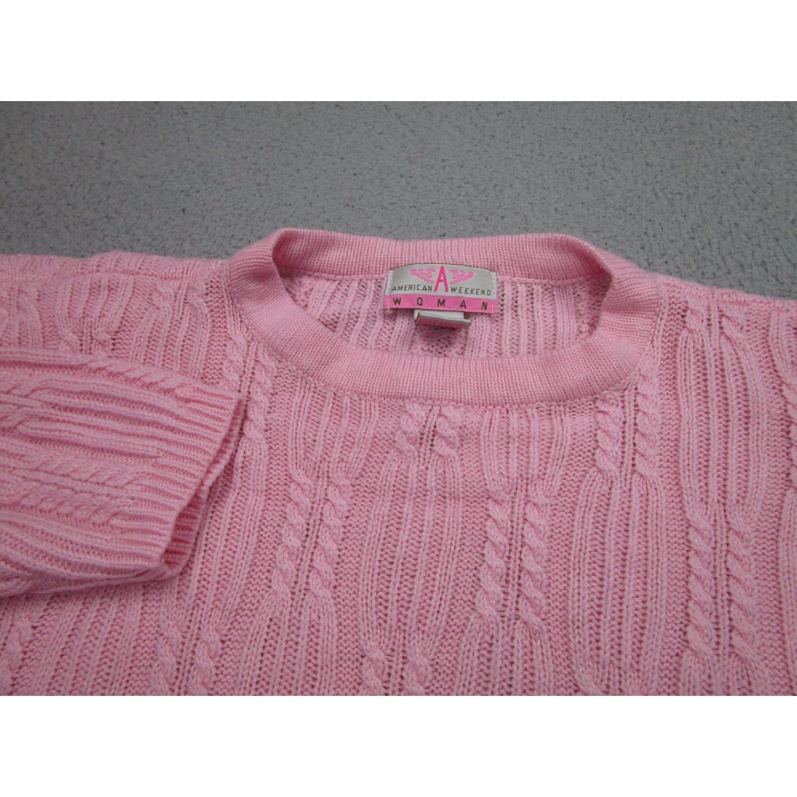 Pinko VINTAGE Fisherman Sweater Womens 1X Pink Cable Knit Pullover Knit 90s Y2K Size XL / US 12-14 / IT 48-50 - 3 Thumbnail