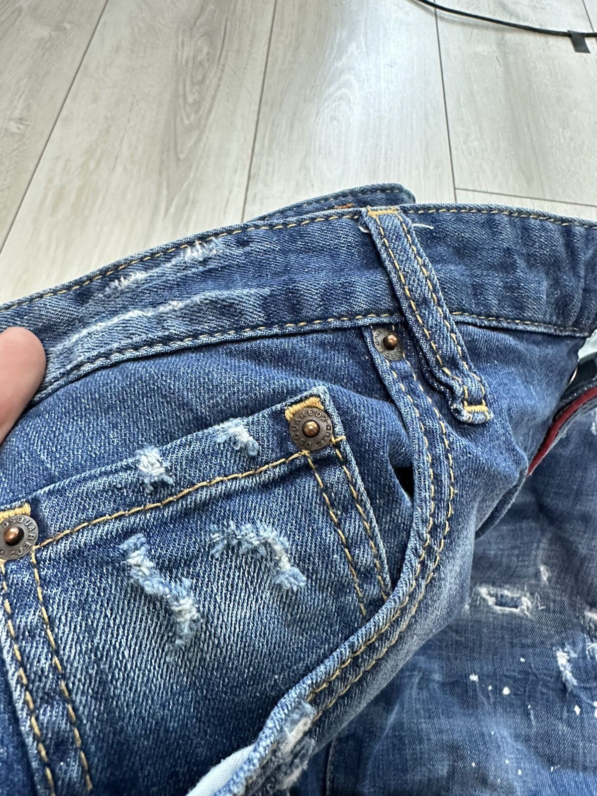 Dsquared2 Dsquared2 Tidy Biker Distressed Denim Jeans Pants (A033) Size US 34 / EU 50 - 14 Thumbnail