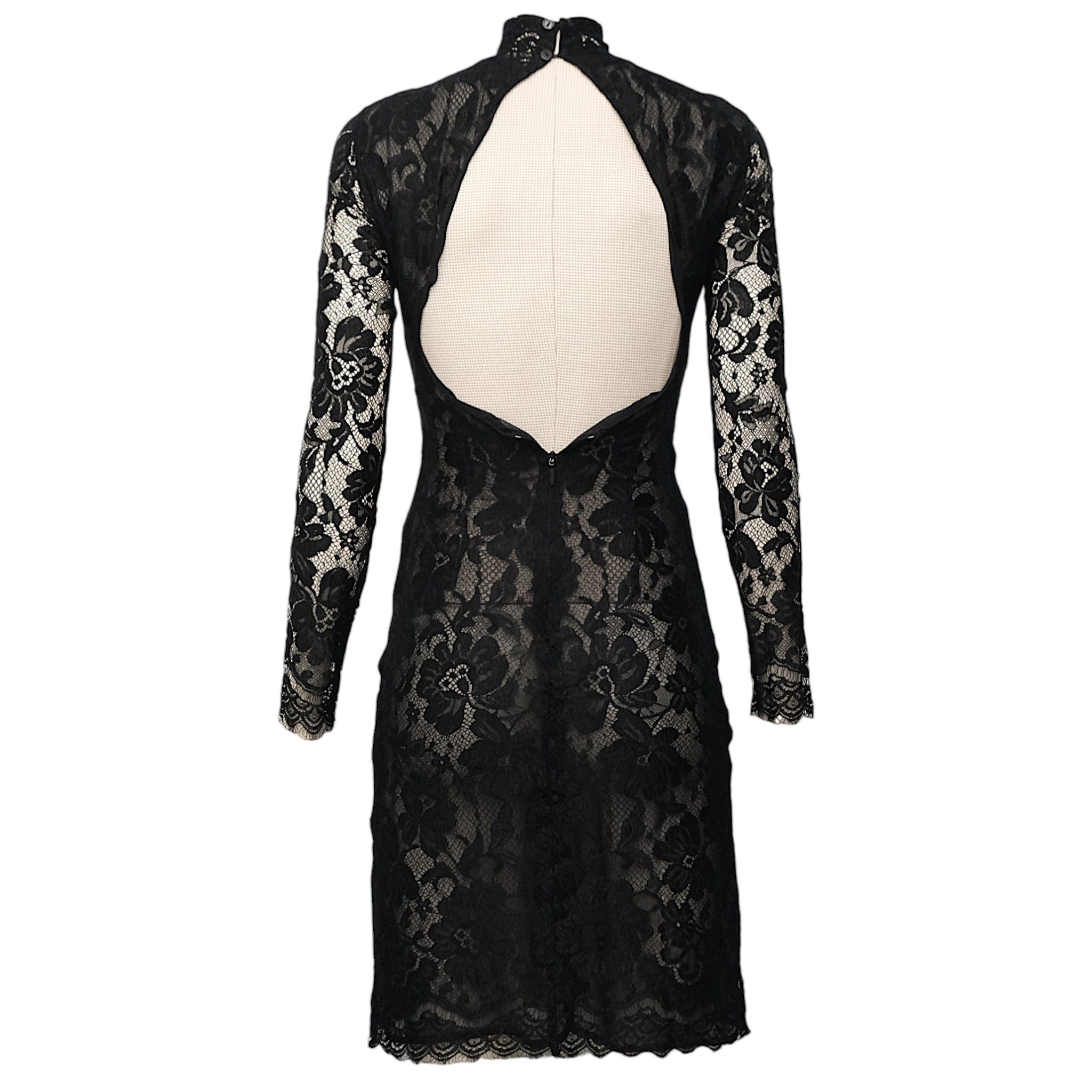 Versus Versace Sheer See Through Lace Backless Bodycon Dress Size S / US 4 / IT 40 - 2 Thumbnail